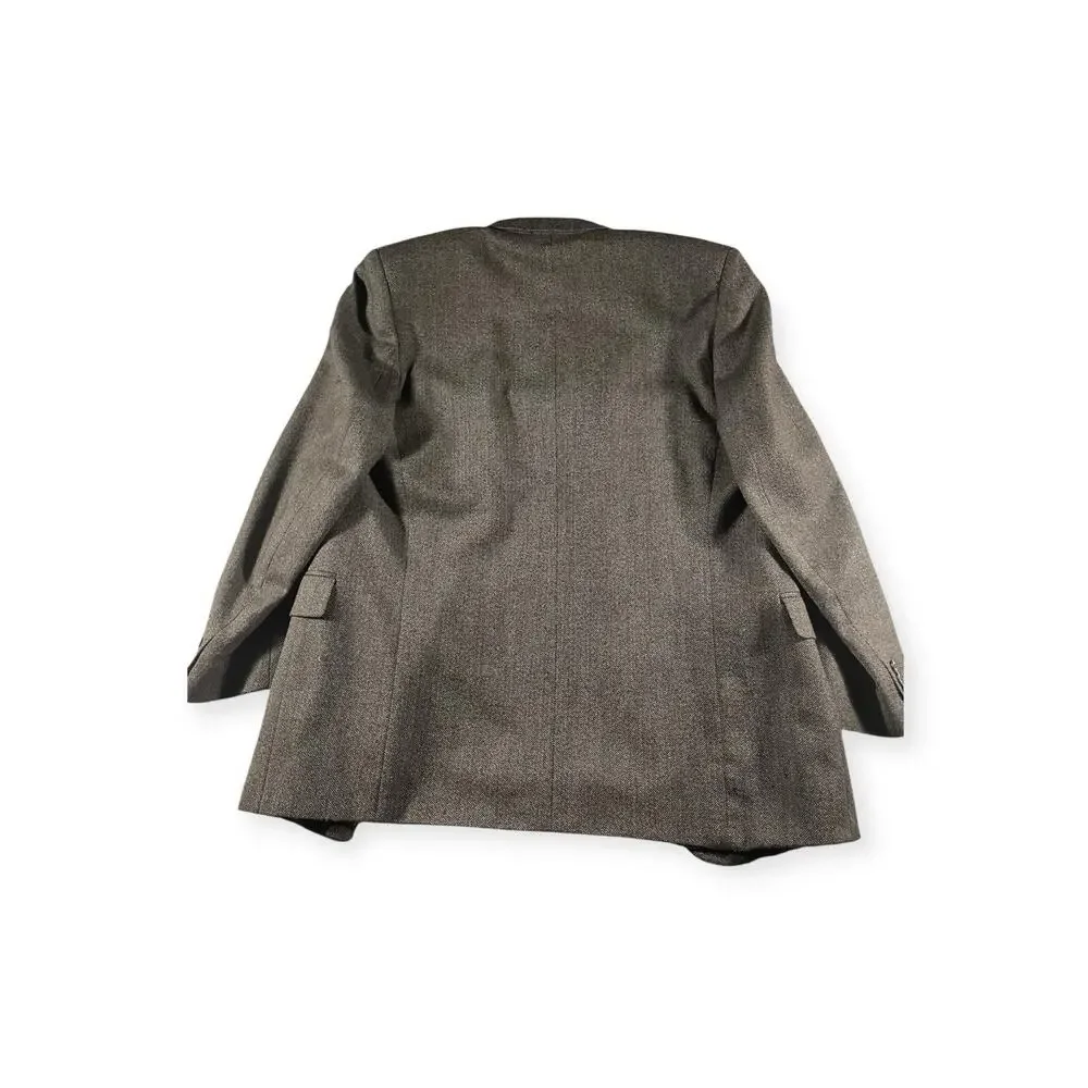 Jean Paul‎ Germain Gray Wool Tweed Herringbone Blazer 42 Regular Two-Button